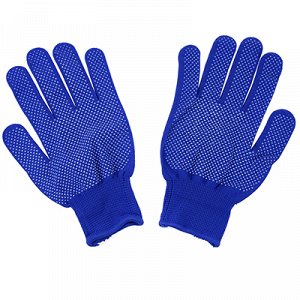 Перчатки нейлоновые с ПВХ, размер M, синий (Китай)