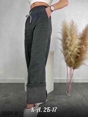 Женские брюки с начёсом. Материал: хлопок (трехнитка) Посадка: высокая