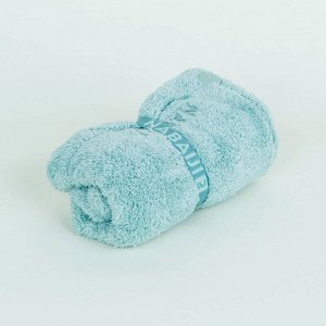 Полотенце банное из микрофибры мягкое для волос нежно голубое