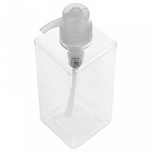 Дозатор для жидкого мыла акриловый "Белая лента-Б" 700мл, 6,5х6,5см h19,5см, противоударный (Китай)