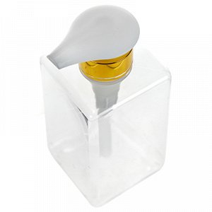 Дозатор для жидкого мыла акриловый "Золотая лента-Б" 500мл, 6,5х6,5см h15,5см, противоударный (Китай)