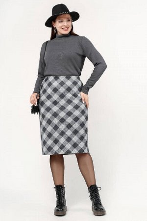 Юбка Рост: 170 Состав: 97% ПЭ / 3% эластан. Материал трикотаж. Цвет серый. Сезон Демисезон. Юбка- карандаш. По талии на резинке. Полотно- трикотаж в клетку