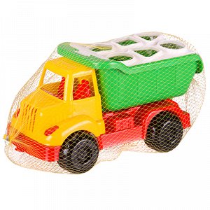 Игрушка детская развивающая пластмассовая "Грузовик", 6 разноцветных формочек (Россия)
