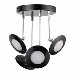 3811/28CL ODL19 019 потолочный светильник ULISS глянцевый черный LED 28Вт 2000Лм 3000К 255x255