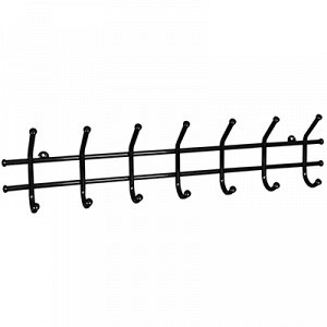 Вешалка настенная для верхней одежды "Норма 7" 70,5х8х16,5см, 7 двойных крючков, металл, черный (Россия)