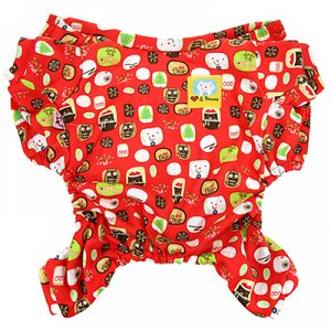 Одежда для собаки "Комбинезон" на кнопках р-р M 33-37см, красный, флис (Китай)