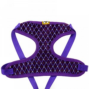Поводок для собаки 100х1,5см со шлейкой 16х17см, фиолетовый, расцветки микс, полиэстер (Китай)