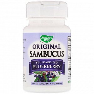 Natures Way, Original Sambucus, Elderberry, Standardized , 30 Lozenges