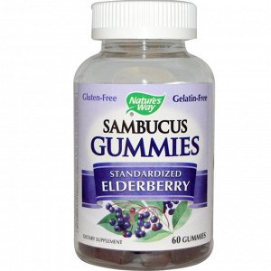 Natures Way, Sambucus, Standardized Elderberry, 60 Gummies