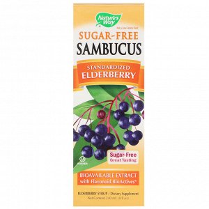 Natures Way, Sambucus, стандартизированный экстракт бузины, без сахара, 8 жидких унций (240 мл)