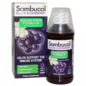 Sambucol, Сироп черной бузины без сахара, 120 мл