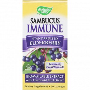 Natures Way, Sambucus Immune, Elderberry, Standardized , 30 Lozenges