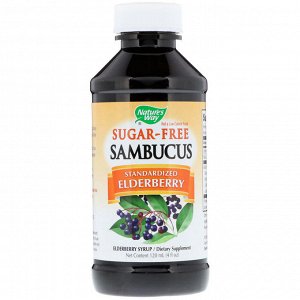 Natures Way, Sambucus, Elderberry Syrup, Sugar-Free, 4 fl oz (120 ml)