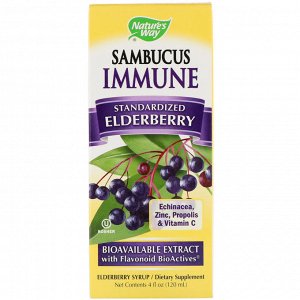 Natures Way, Sambucus Immune, Elderberry Syrup, 4 fl oz (120 ml)