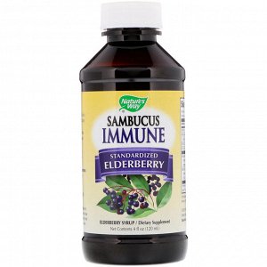 Natures Way, Sambucus Immune, Elderberry Syrup, 4 fl oz (120 ml)