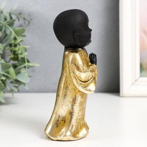 Сувенир полистоун "Маленький Будда в золотом. Приветствие" МИКС 7,5х5,5х15 см