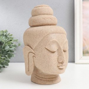 Сувенир полистоун бюст "Голова Будды" песочный 14,5х13х26 см