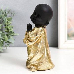 Сувенир полистоун "Маленький Будда в золотом. Веселье" МИКС 8х7,7х16,5 см