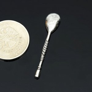 Сувенир кошельковый "Ложка-загребушка. Резная", олово, 3,9х0,9х0,3 см