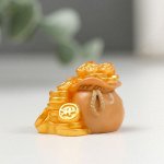 Сувенир полистоун &quot;Мешочек с золотыми монетками&quot; 2,4х3,2 см