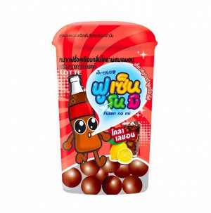 Резинка жевательная драже Fusen No Mi Cola Lemon "Кола и лимон", Thai Lotte, 15гр,