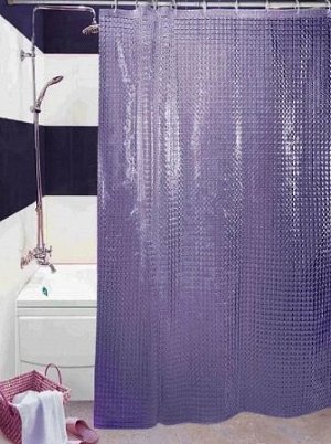 Штора для ванной "3D" 180х180см, цв.фиолетовый SI19021