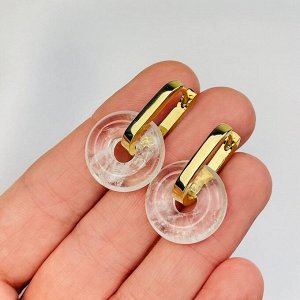 Серьги с камнем Горных Хрусталь