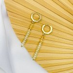 Серьги длинные из Пренита и Цитрина