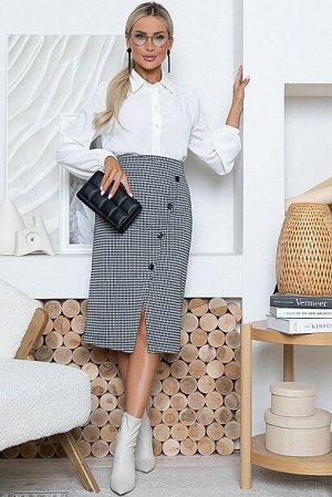 Юбка 2642 Юбка из жаккардового трикотажного полотна.
60% вискоза,35% п/э,5% лайкра
