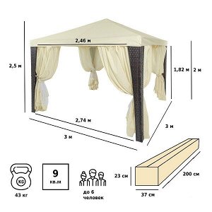 Тент садовый Green Glade 3176 3х3х2,5м полиэстер