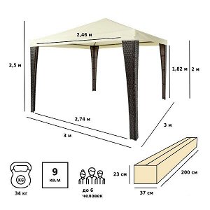 Тент садовый Green Glade 3176В 3х3х2,5м полиэстер