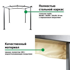 Тент садовый с крышей-шторкой Green Glade 1152 3х3м полиэстер