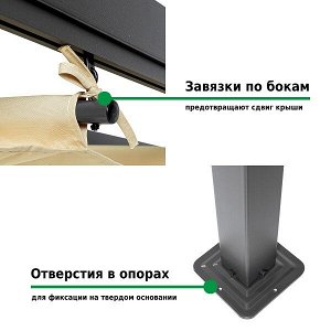 Тент садовый с крышей-шторкой Green Glade 1152 3х3м полиэстер