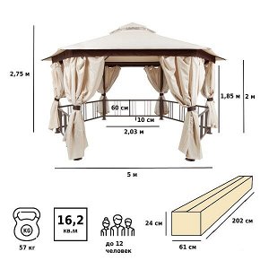 Тент садовый Green Glade 1150 2,5х2,5х2,5м полиэстер