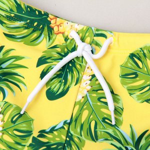 Плавки для мальчика пляжные, удобные и эластичные, желтые с ананасами