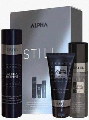 ESTEL PROFESSIONAL Косметический набор для мужчин ALPHA HOMME STILL (шампунь 250, гель для бритья 100, лосьон для после бритья 100) мл