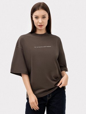 ФУТБОЛКА ЖЕНСКАЯ КОРИЧНЕВАЯ