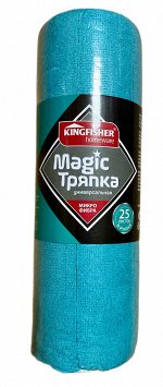 KINGFISHER®️ MAGIC ТРЯПКА универсальная, микро фибра, цвет морской, 30*30см, рулон 25 листов