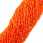 Бусины Шпинели искусственной 2 мм оранжевые, нитка 37 см. Цена за нить.