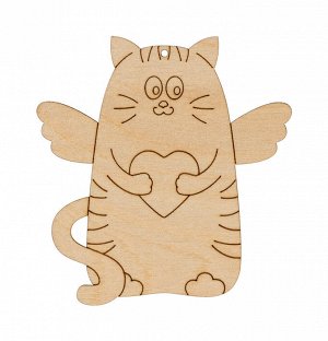 Заготовка для декорирования "Mr. Carving" ВД-875 Подвеска фанера 0.3 см "Кот с сердцем" (9х8.5см)