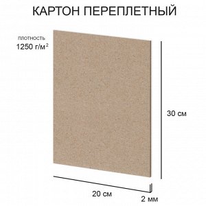 "Love2art" Картон переплетный (художественный негрунтованный) KLL-05 2 мм 1250 г/м2 20 х 30 см 20 шт. .