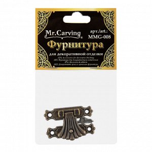 "Mr. Carving" MMG-008 фурнитура для шкатулок "замок" 3.7 x 2.4 см 5 х 1 шт. №02 бронза