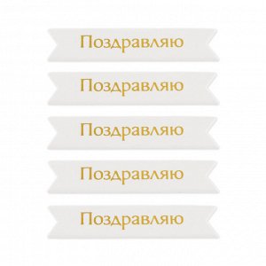 "Mr.Painter" MCB-03 Заготовки " Надписи для открыток" 70 x 15 мм 7 см х 1.5 см 5 х 5 шт. 01 Поздравляю (под серебро)