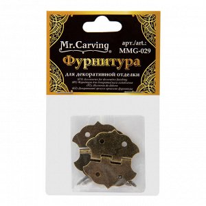 "Mr. Carving" MMG-029 фурнитура для шкатулок "петля" 2.8 x 3 см 5 х 2 шт. №02 бронза