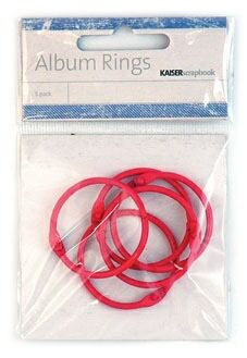 "Kaisercraft" Набор разъемных колец для альбома, диаметр 3,5 см, упаковка 5 шт, цвет яркий розовый KC-M011