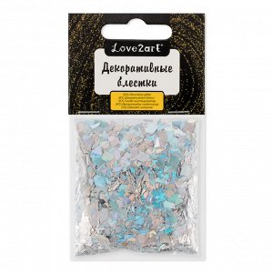 "Love2art" Декоративные блестки "хлопья" GLI-02 5 х 5 г 4.5 мл № 02 белый с розовым отливом/white with pink tint