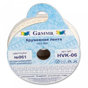 "Gamma" кружевная лента HVK-06 14 мм 22.8 м ± 0.5 м СК/Распродажа