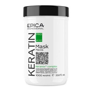 Keratin PRO Маска для реконструкции и глубокого восстановления волос с гидролизованным кератином, комплексом KERAMIX™, маслами карите, кокоса и авокадо, 1000 мл