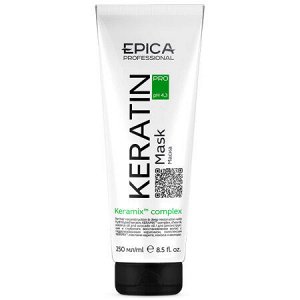 Keratin PRO Маска для реконструкции и глубокого восстановления волос с гидролизованным кератином, комплексом KERAMIX™, маслами карите, кокоса и авокадо, 250 мл