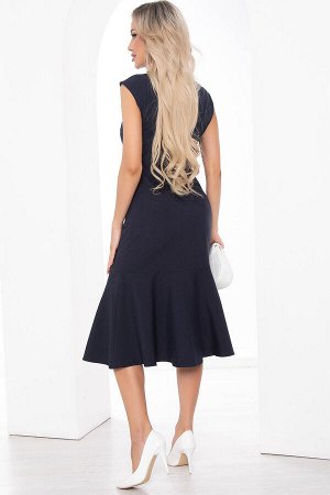 LT Collection Платье футляр с воланом (темно-синее) П8321